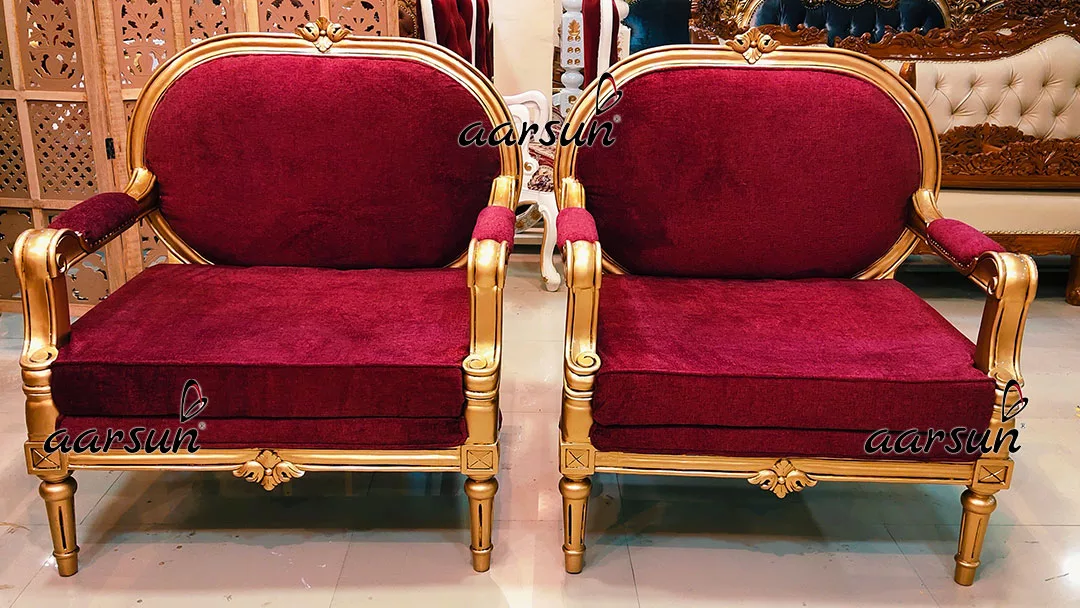 European Concept Royal Sofa Set 7 Seater Antique Gold Finish YT-479 view 5