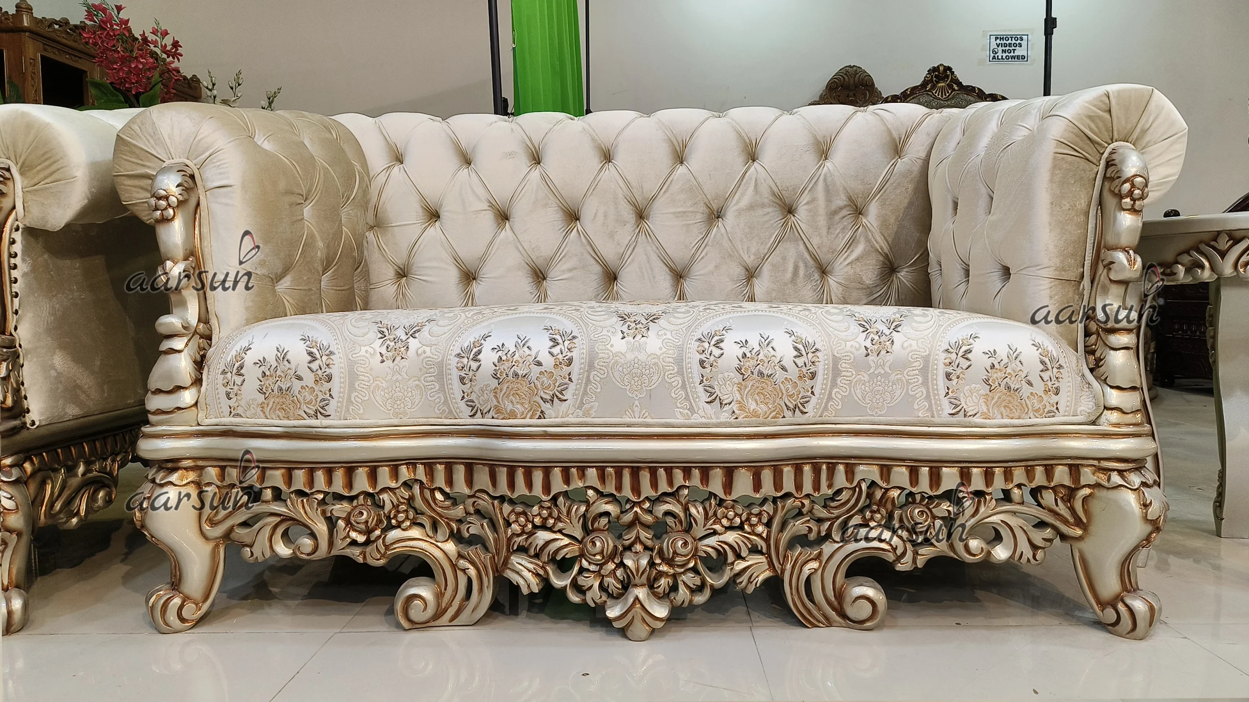 Exclusive Hand-Carved Full Sofa Set – Sofa Crown Peacock Design, Chester Sofa view 8