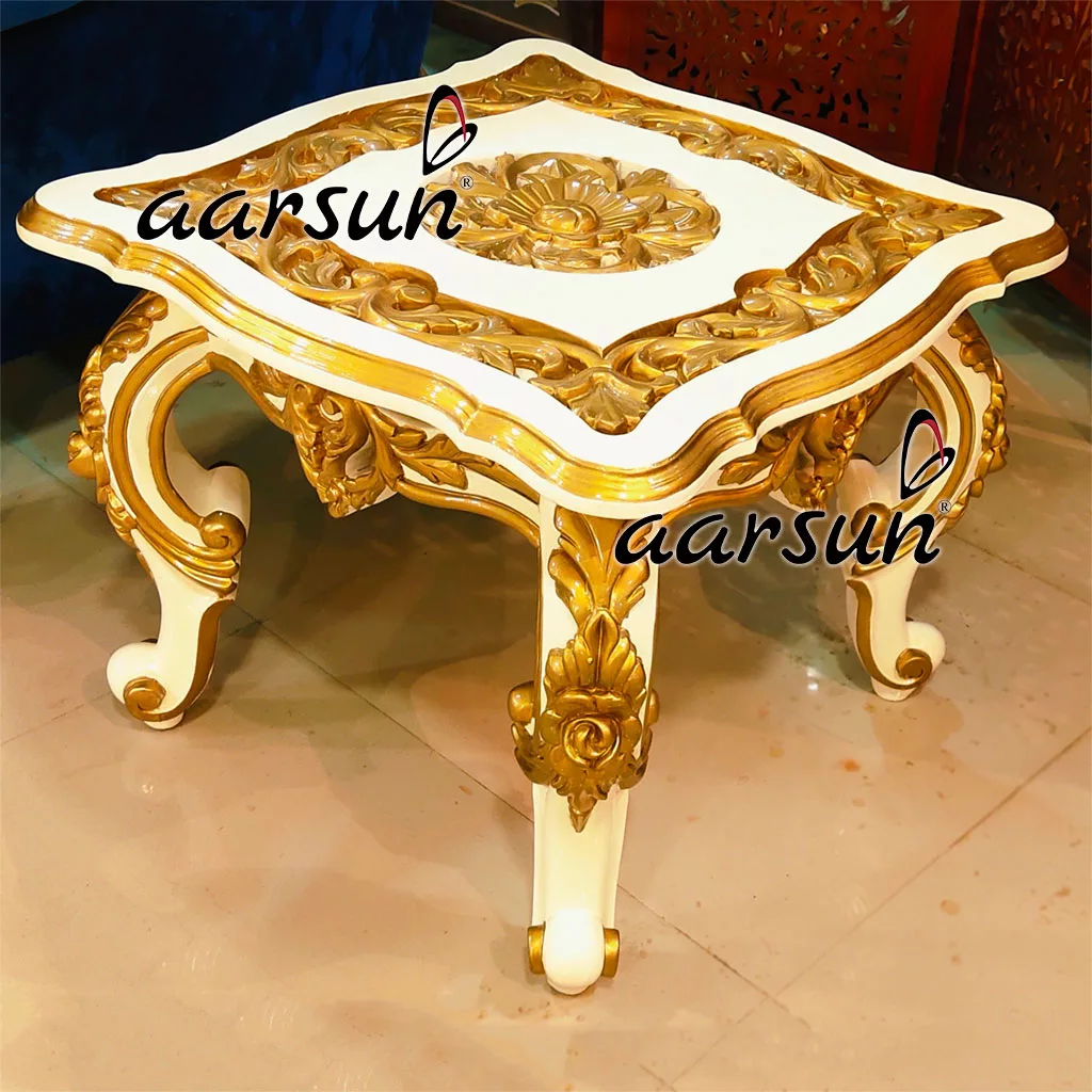 Exquisite Sofa Set in White & Gold Double Carved YT-457 view 6