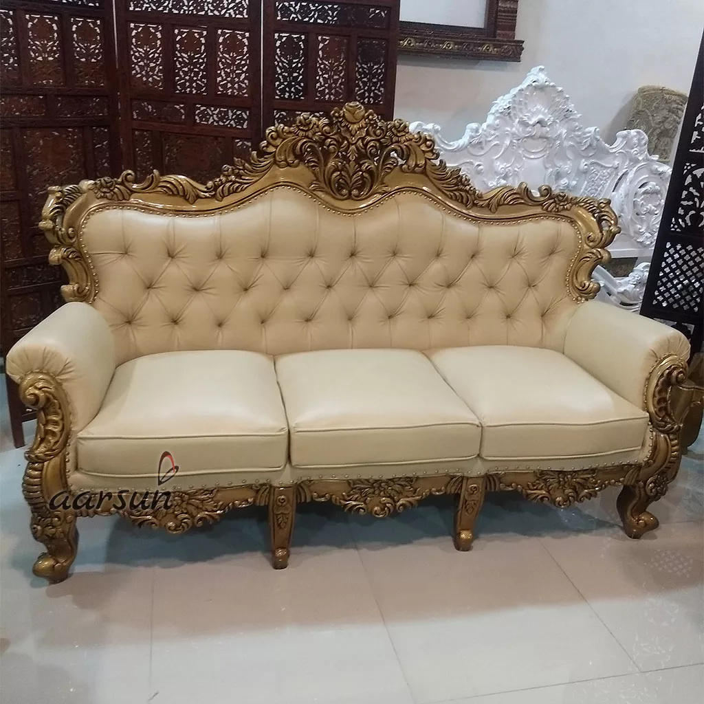 Fully Carved Wooden Royal Sofa Set YT-104 view 3