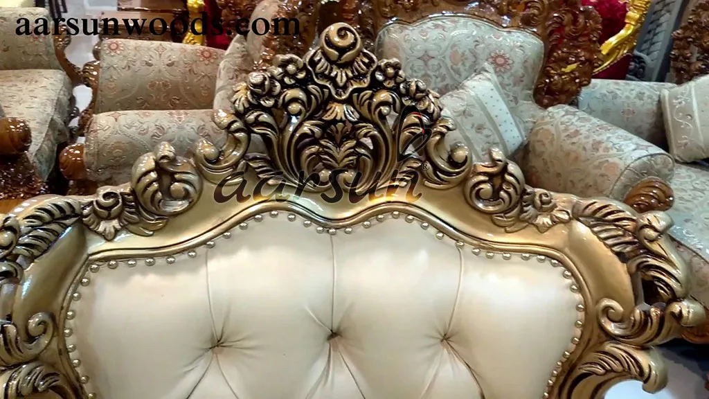 Fully Carved Wooden Royal Sofa Set YT-104 view 6