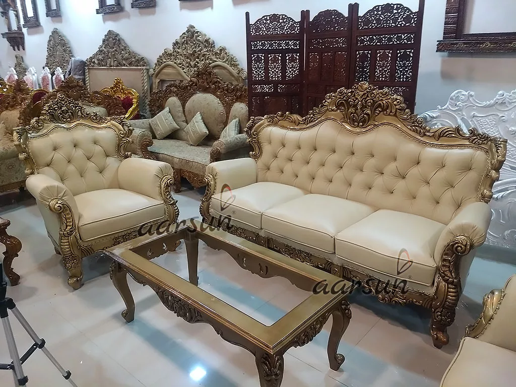 Fully Carved Wooden Royal Sofa Set YT-104 view 8