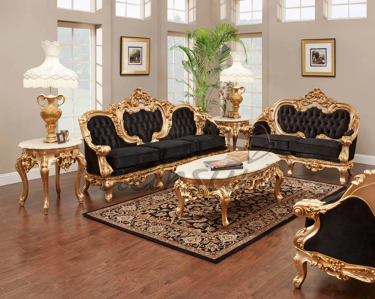 FurGos Wooden Sofa Set (3+2+1+1) SF-0050