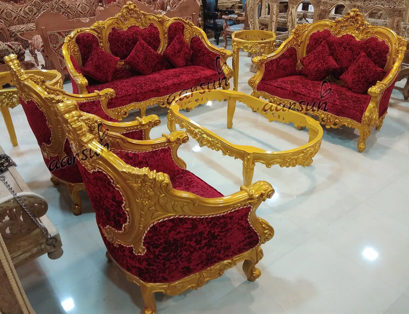 Gold Finish Royal look Sofa Set YT-108 view 9