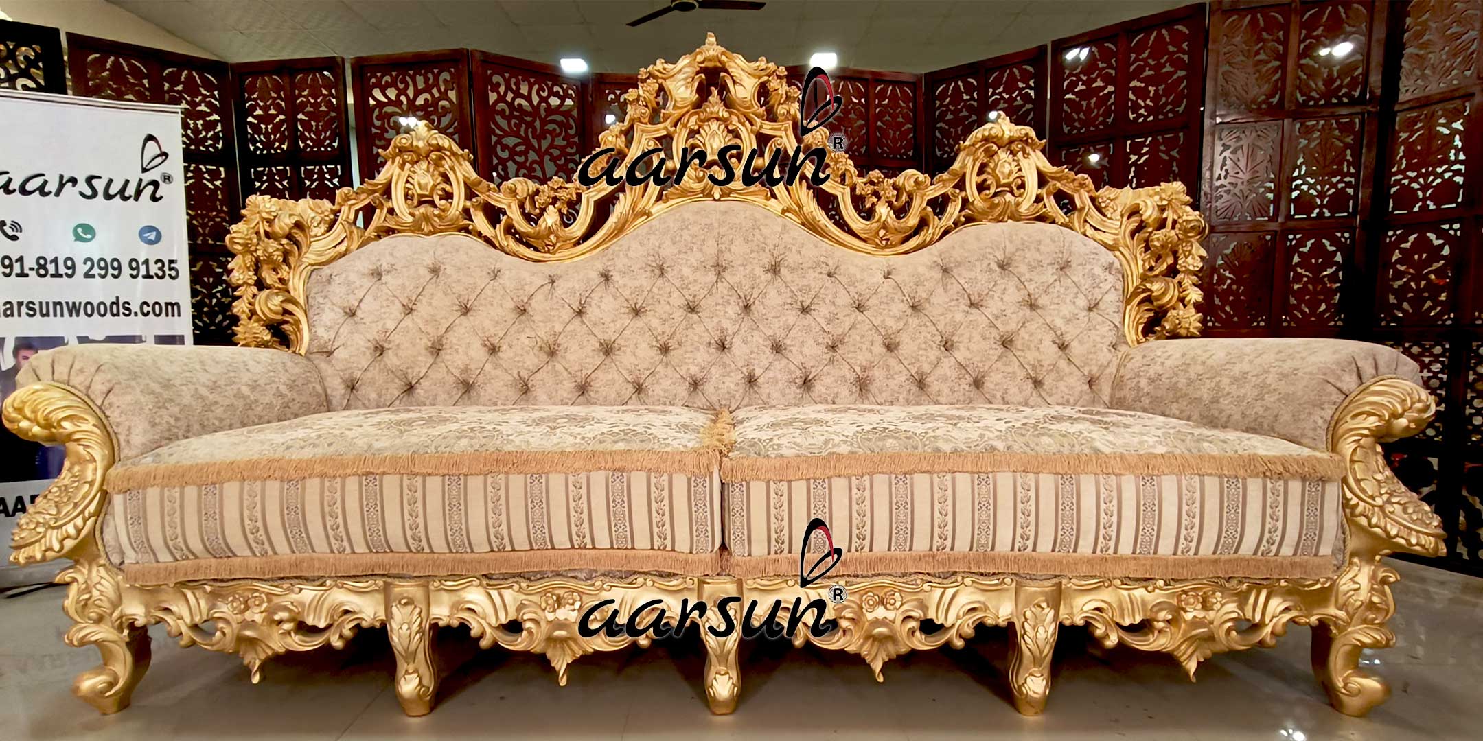 Gold Leafing Luxury Sofa Set YT-690 view 3