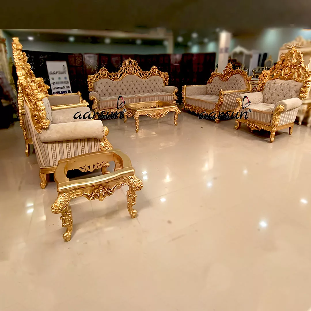 Gold Leafing Luxury Sofa Set YT-690 view 4