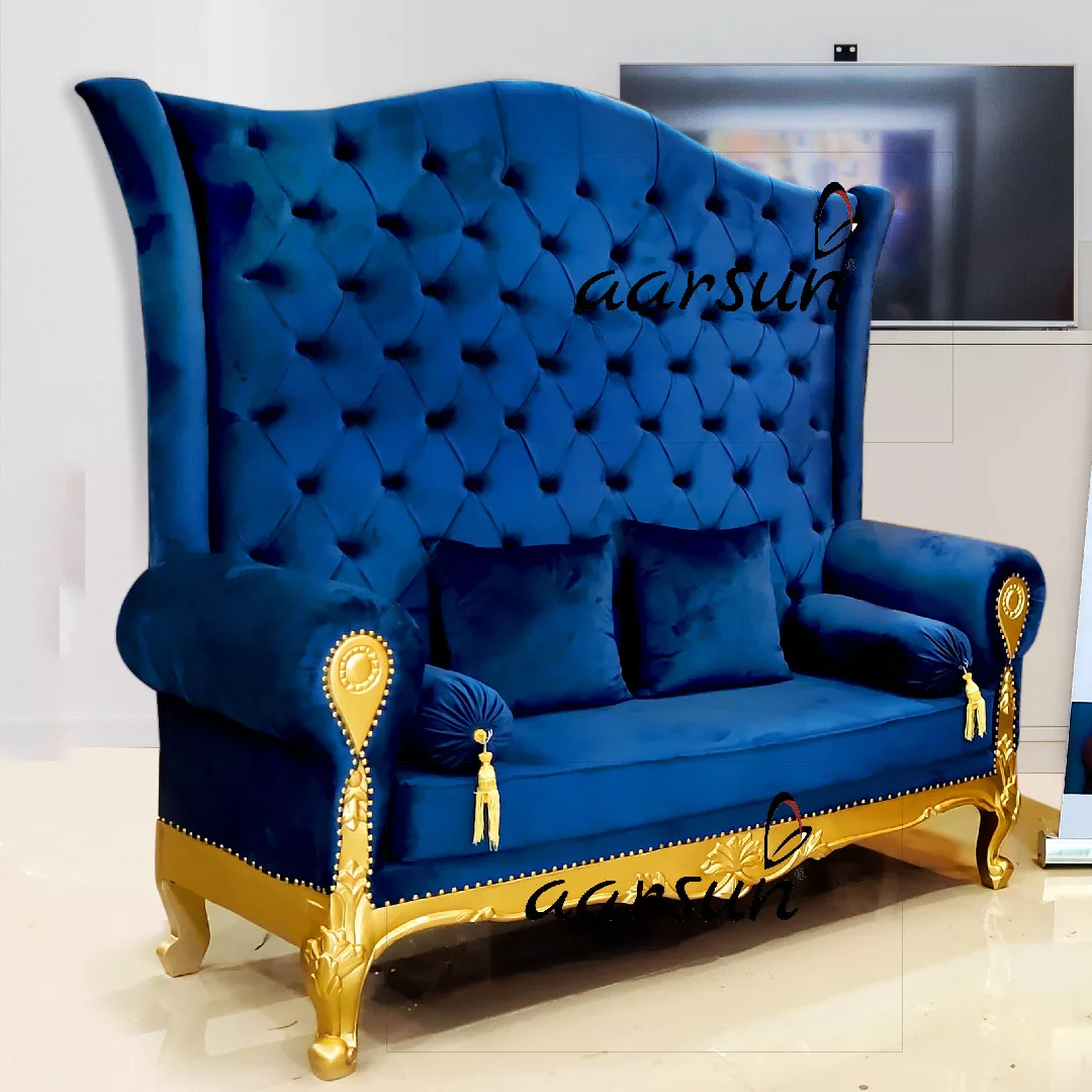 Golden High Back Sofa in Teak Wood YT-339