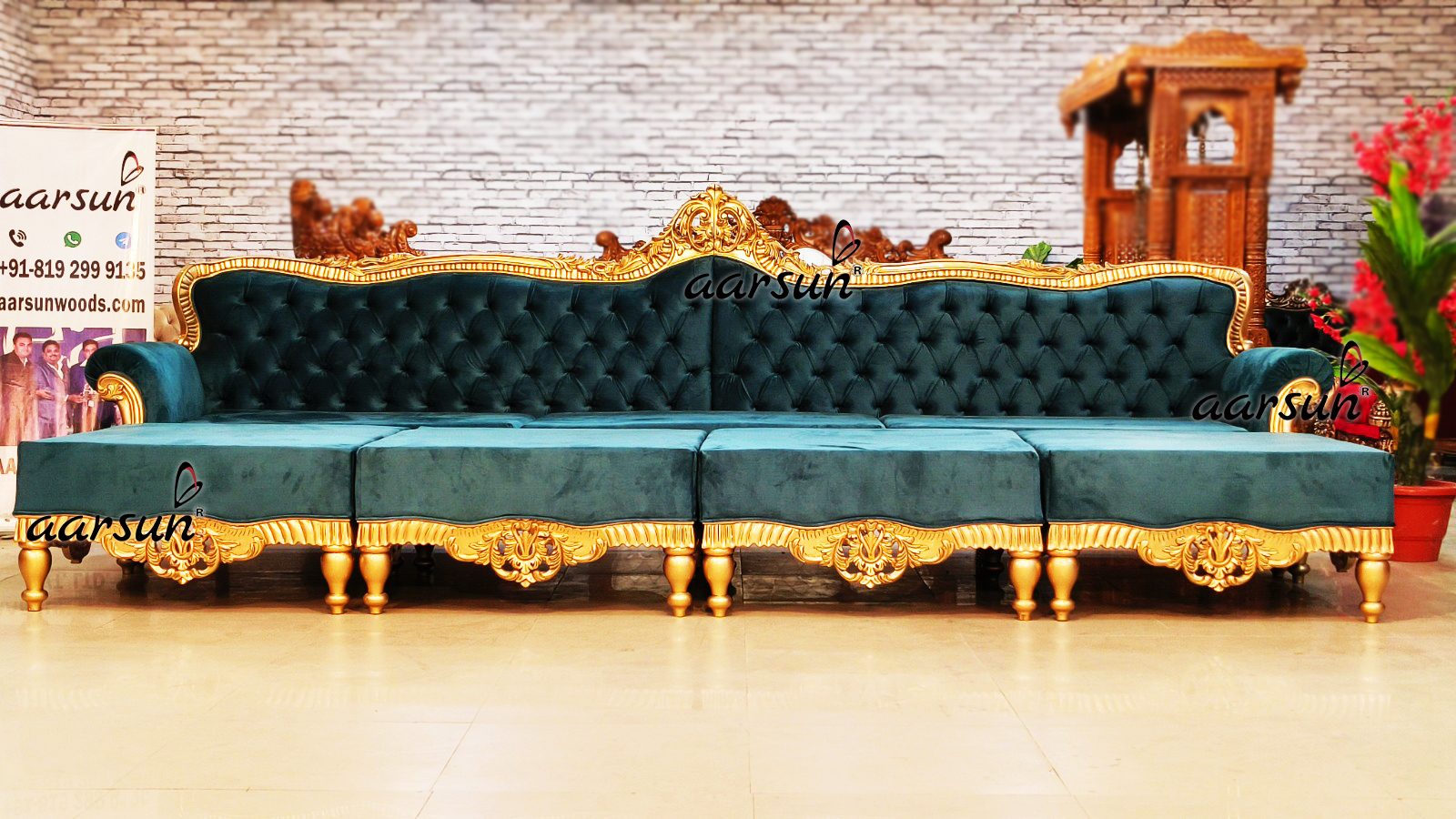 Grand Sofa Set Setup, Living Room Furniture view 3