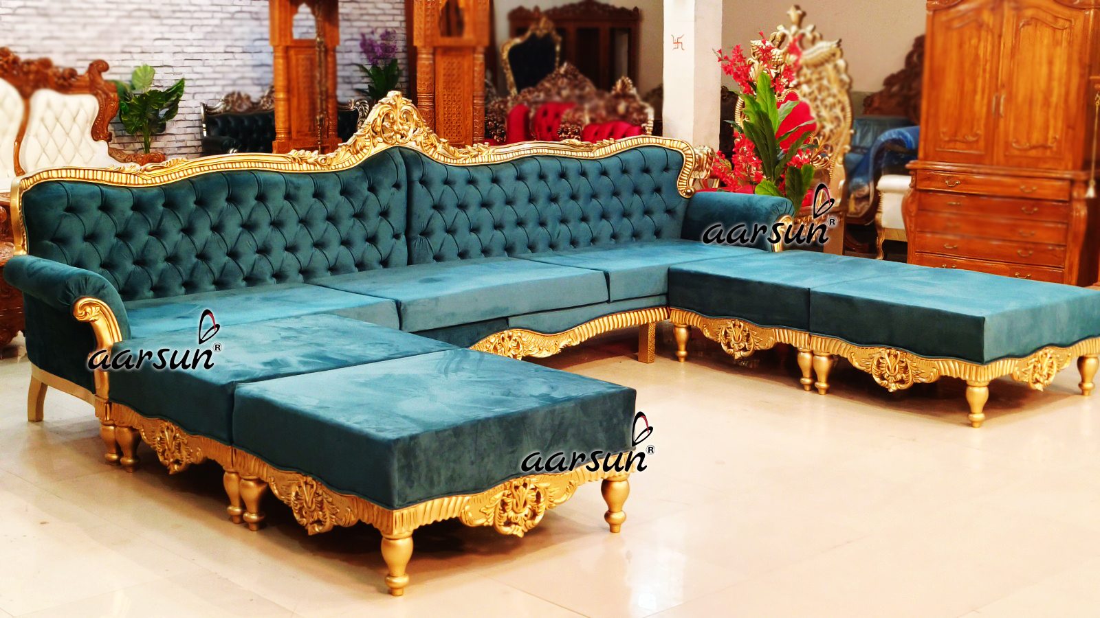 Grand Sofa Set Setup, Living Room Furniture view 4