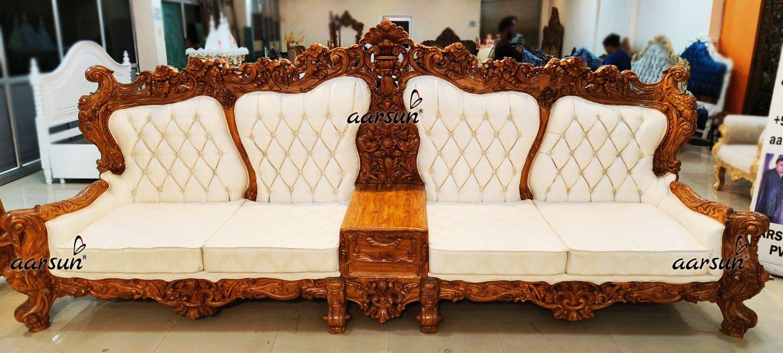 Grandeur Sofa Set, Living Room Sofa Set, Wooden Furniture view 4