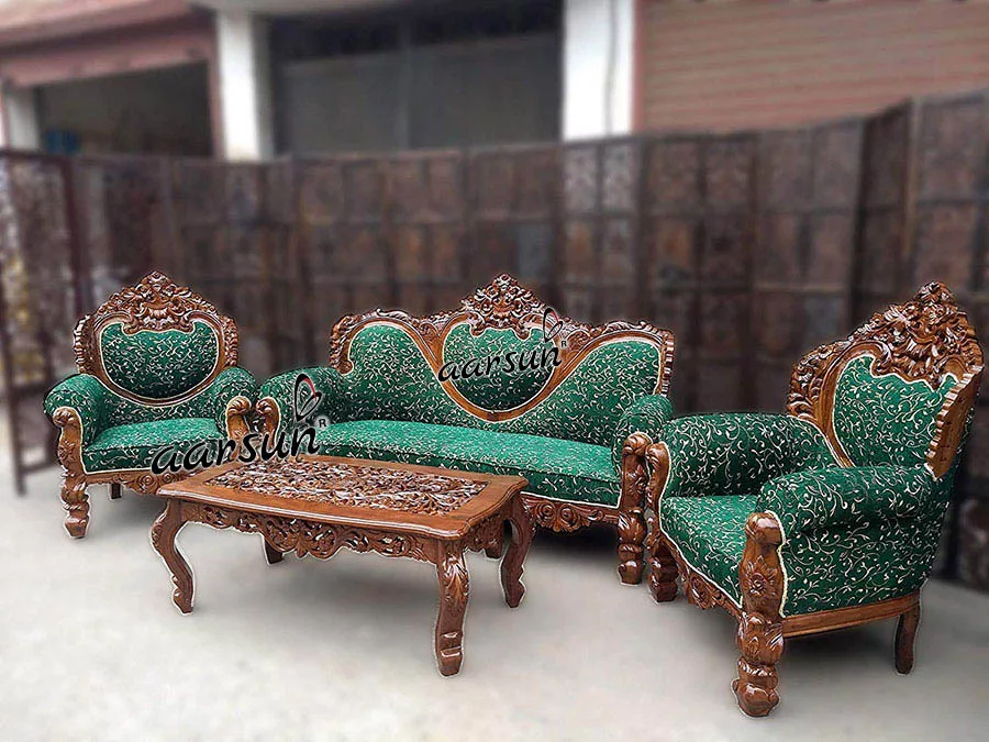 Green Couch Sofa Set with Center Table YT-26 view 3