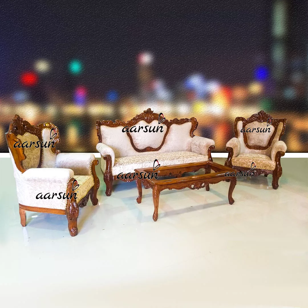Hand Carved Sofa Set Sheesham Wood YT-140