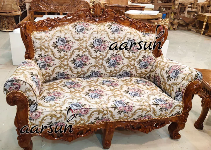 Hand Carved Sofa Set Teak Wood YT-220 view 5