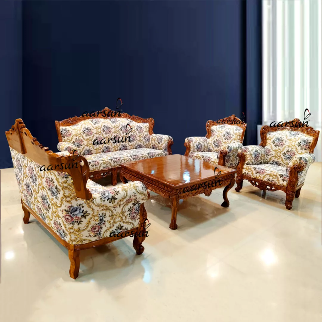 Hand Carved Sofa Set Teak Wood YT-220