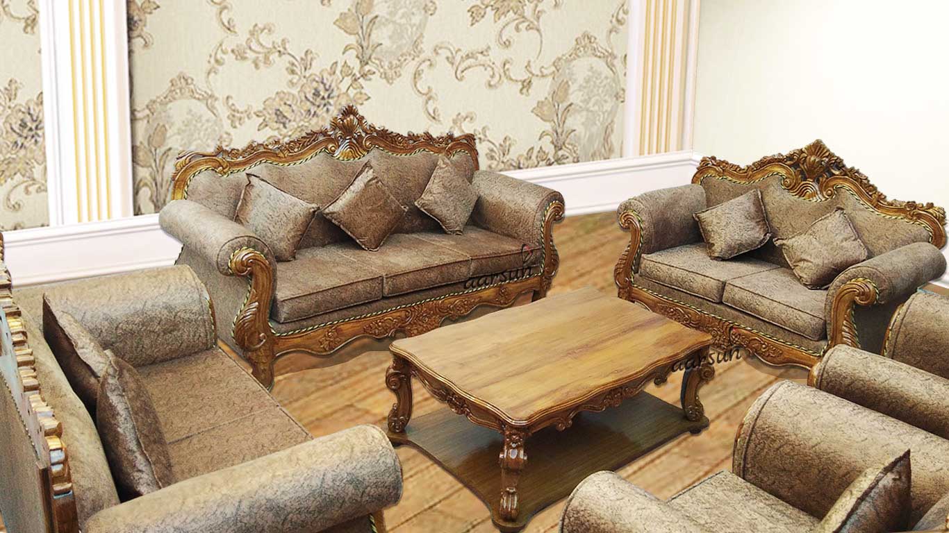 Hand Carved Wooden Sofa Set YT-82 view 8