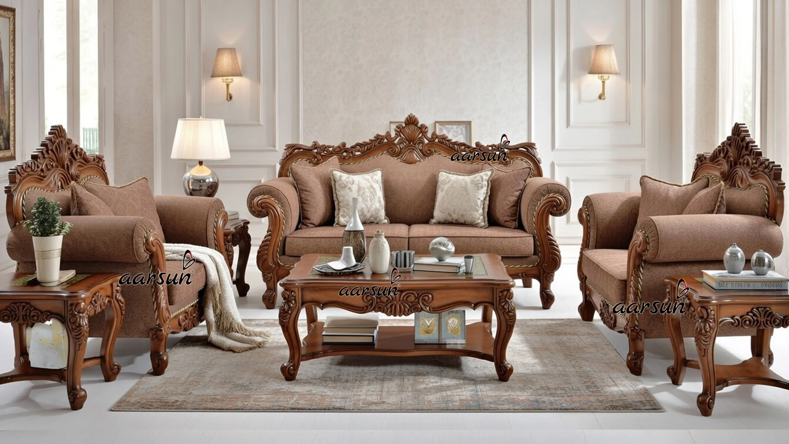 Hand Carved Wooden Sofa Set YT-82