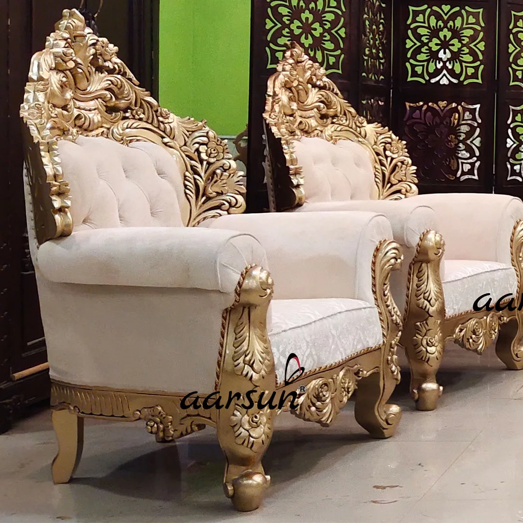 Handcarved Antique Gold Sofa Set YT-548 view 3