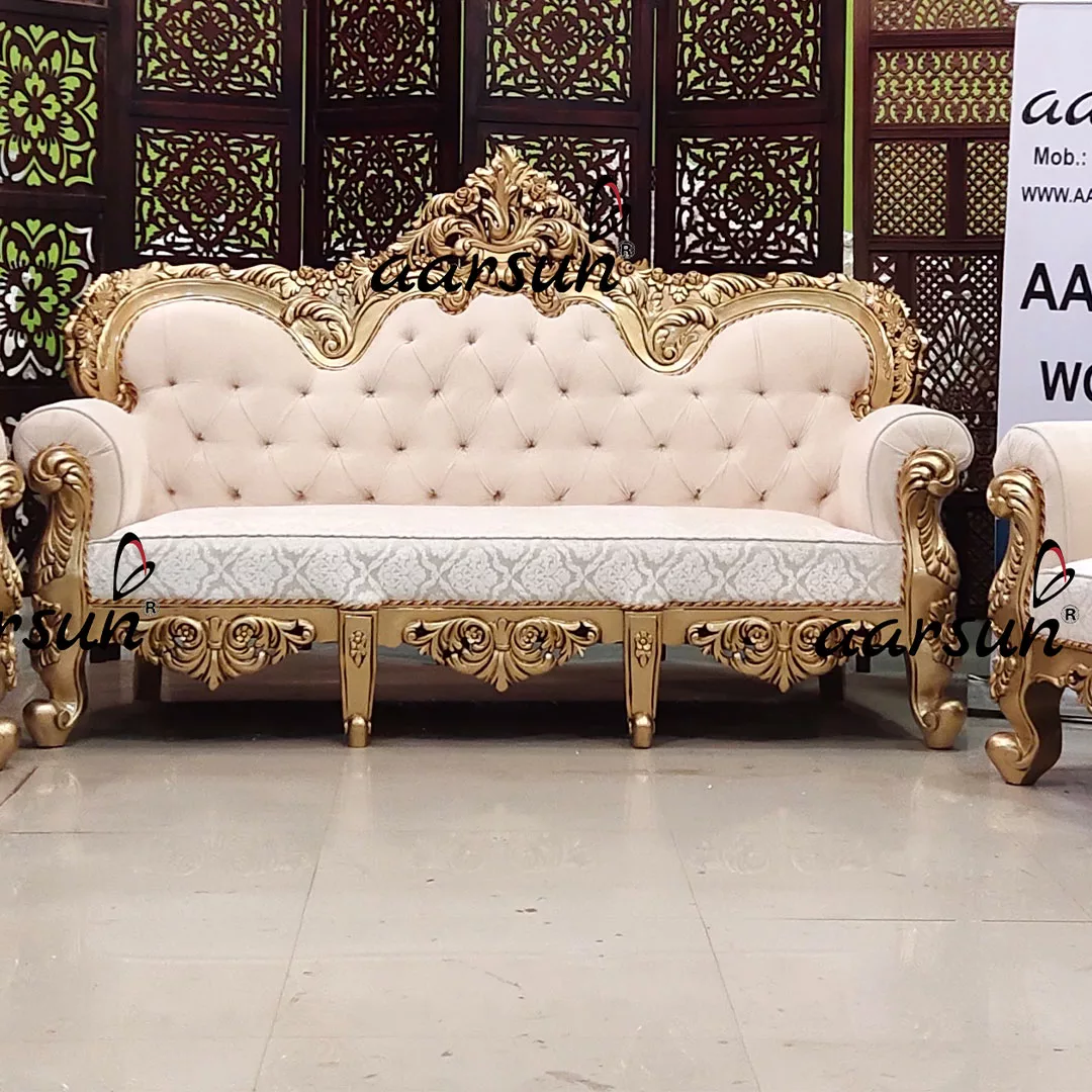 Handcarved Antique Gold Sofa Set YT-548 view 4