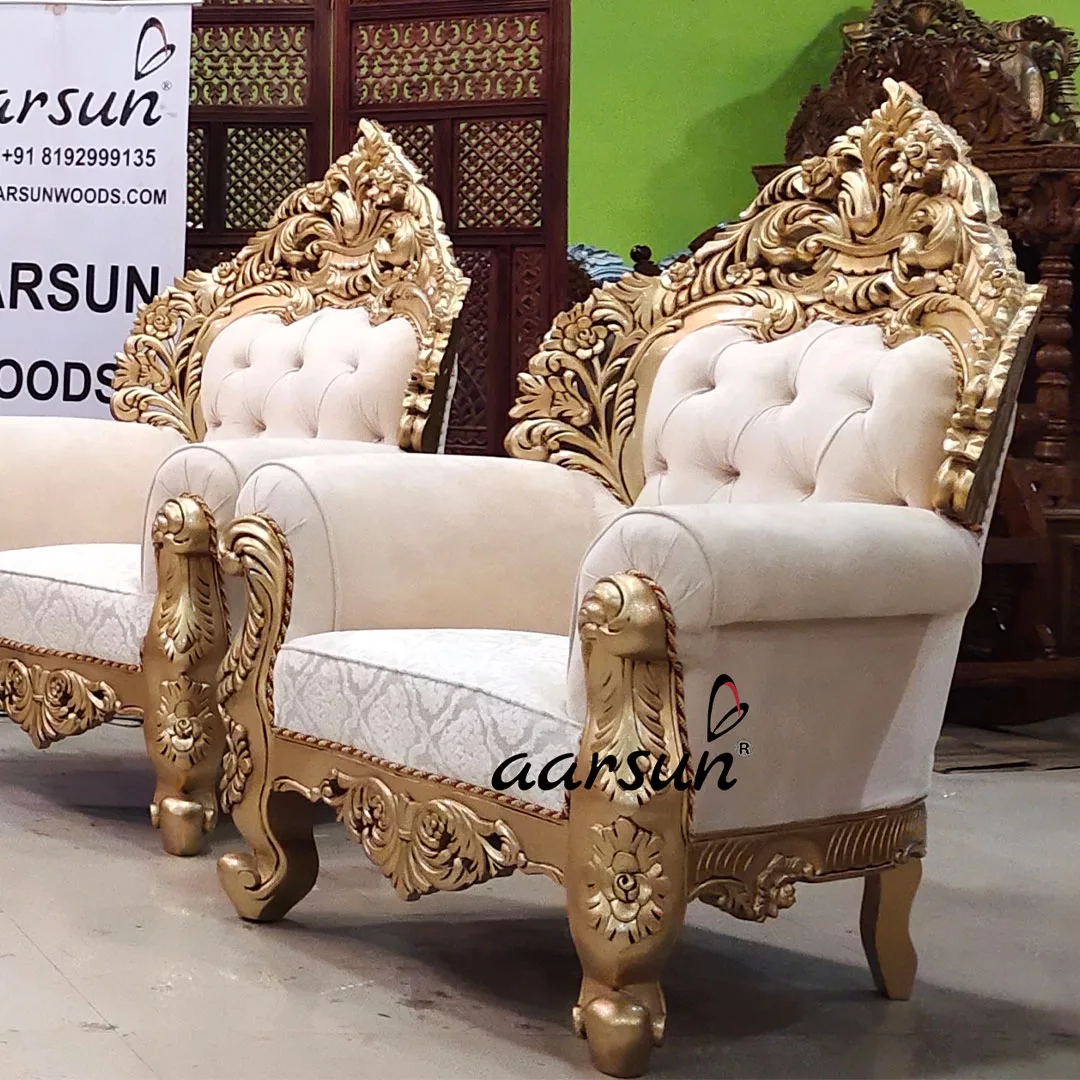 Handcarved Antique Gold Sofa Set YT-548 view 5