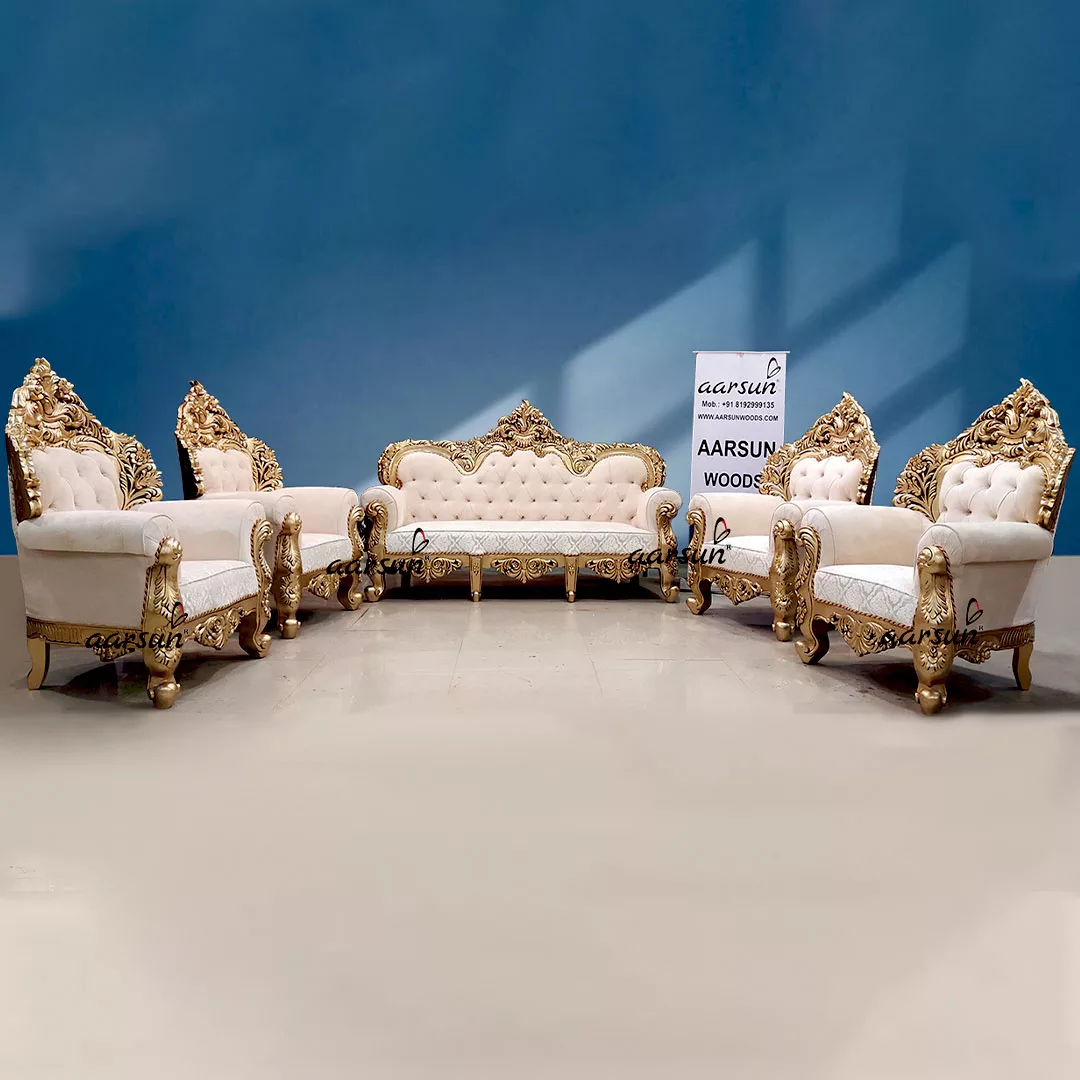 Handcarved Antique Gold Sofa Set YT-548 view 7