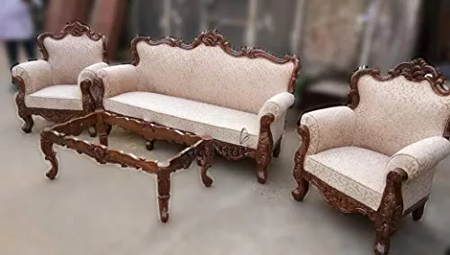 Handcrafted 5 Seater Wooden Sofa Set SF-0095 view 3