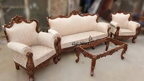 Handcrafted 5 Seater Wooden Sofa Set SF-0095 view 5
