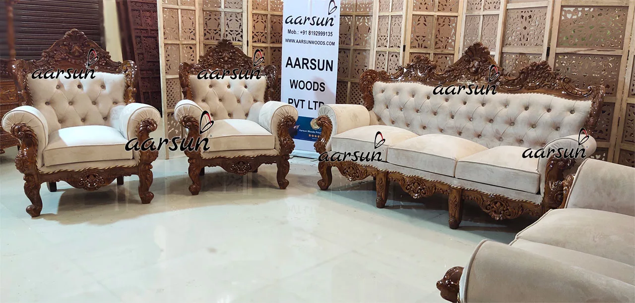 Handcrafted 7 Seater Tufted Back Sofa Set YT-357 view 3