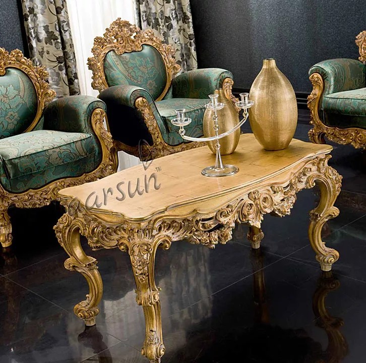 Handcrafted Antique Wood Sofa Set SF-0058 view 3