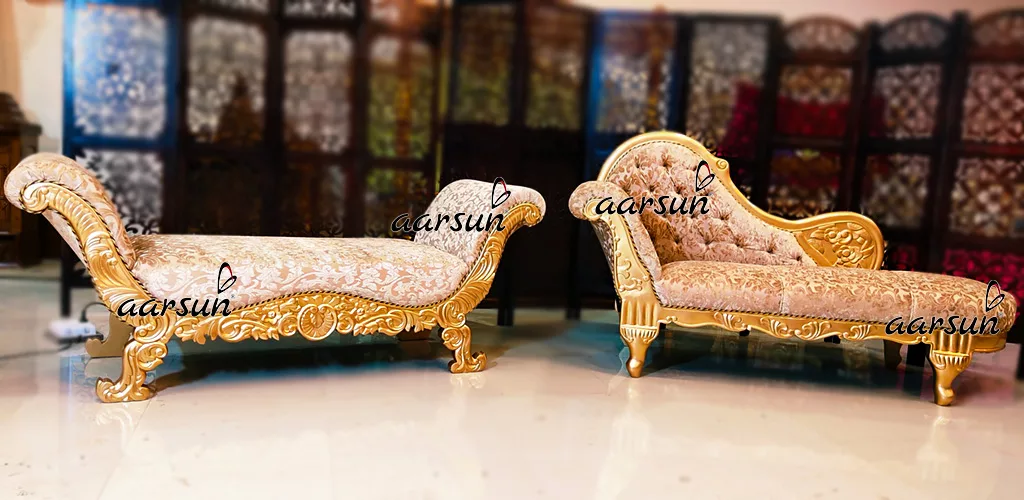Handcrafted Golden Settee in Teak Wood YT-336ST view 3