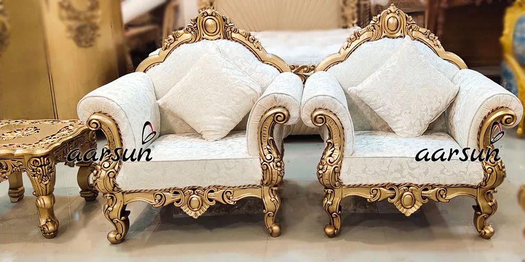 Handcrafted Sofa Set in Teak Wood YT-247 view 4