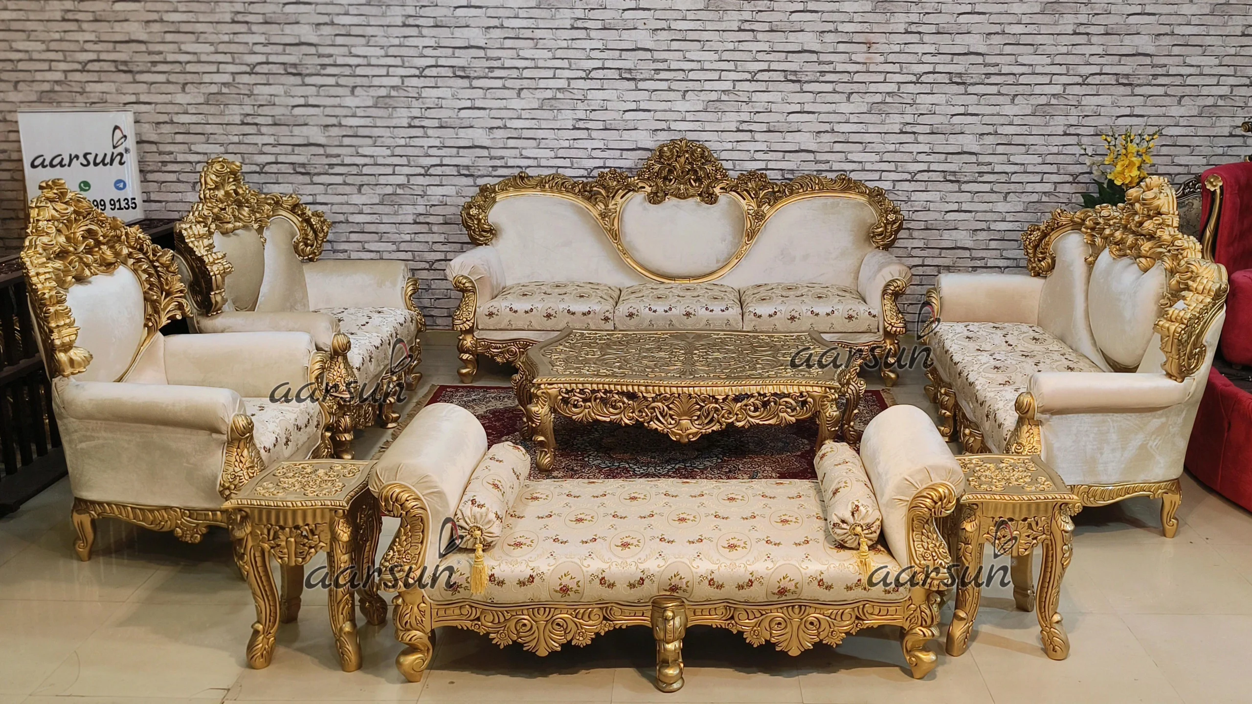 Heavy Full Hand-Crafted Sofa Set Design view 4