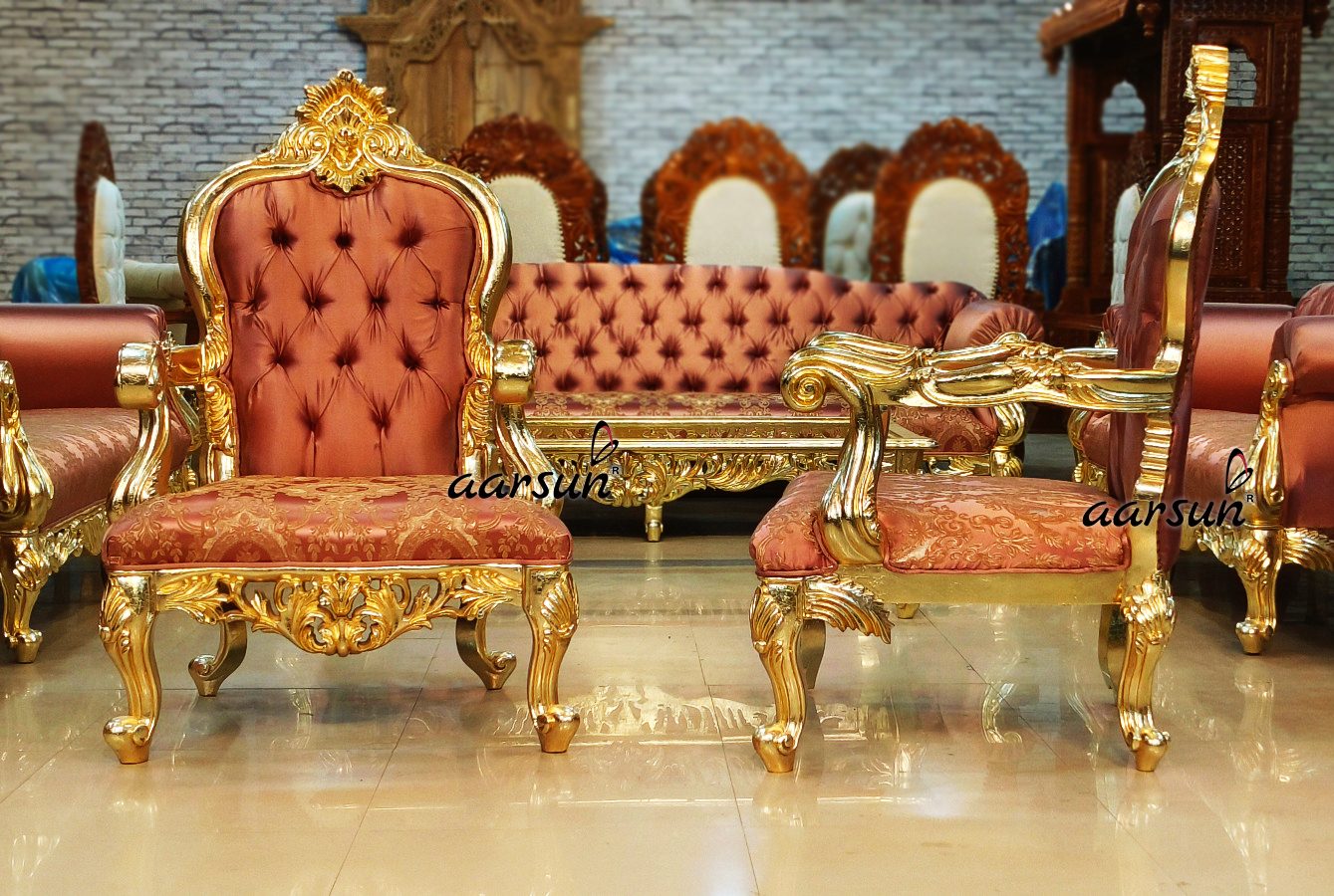 Incredible Sofa Set for Royal Living Room, Carved Furniture view 4