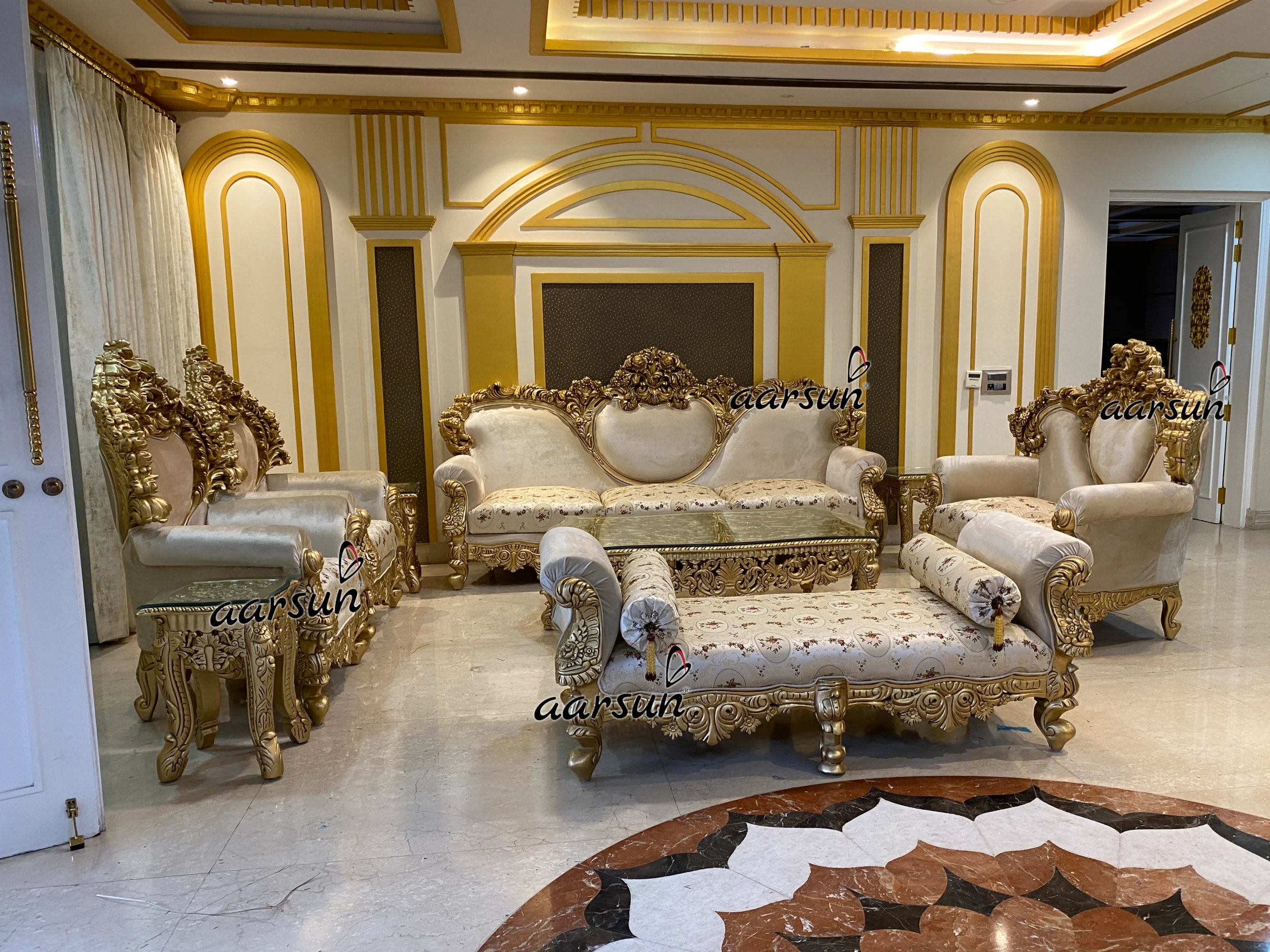 Latest Antique Style Maharaja Sofa Set view 3