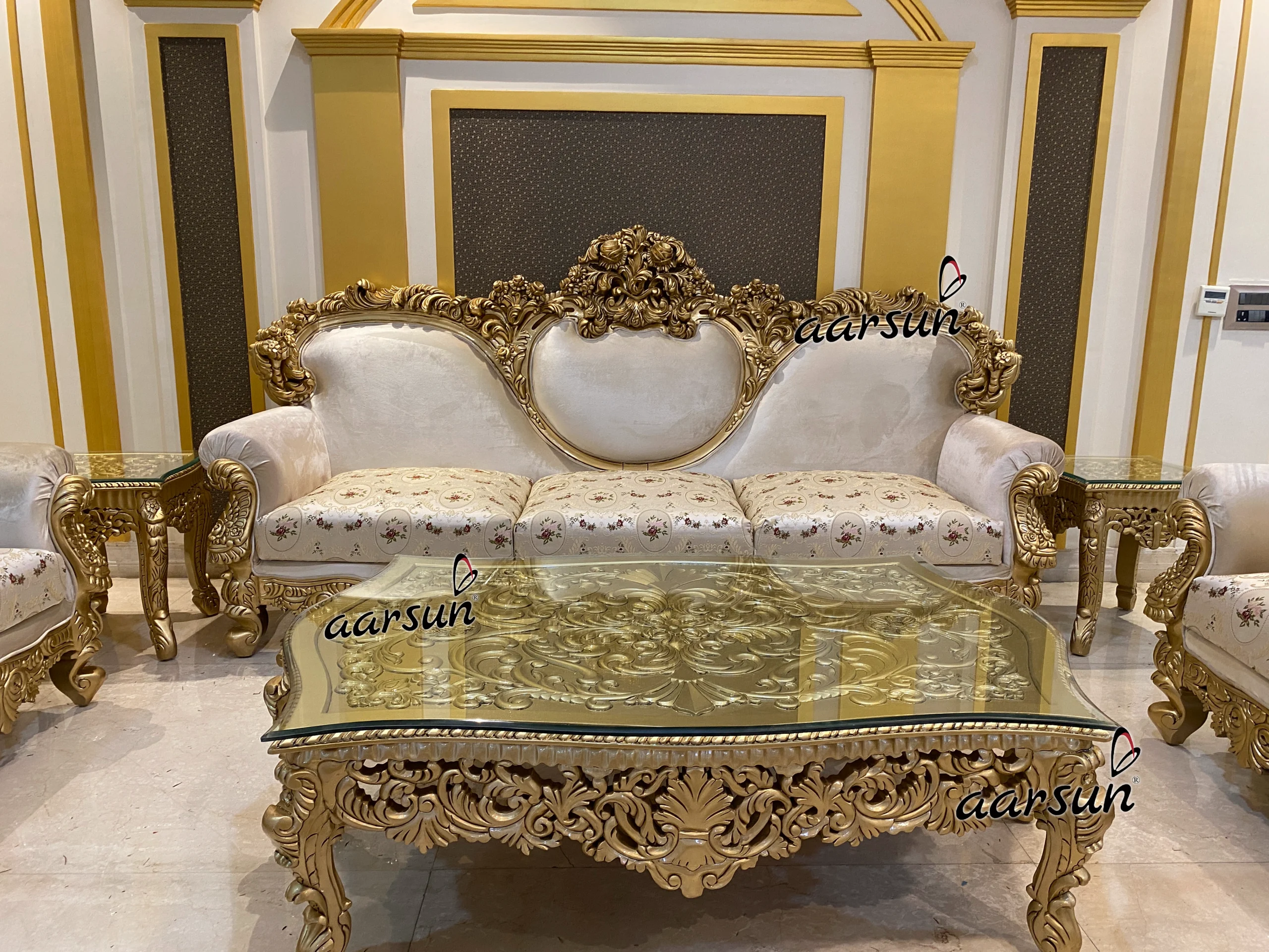 Latest Antique Style Maharaja Sofa Set view 5