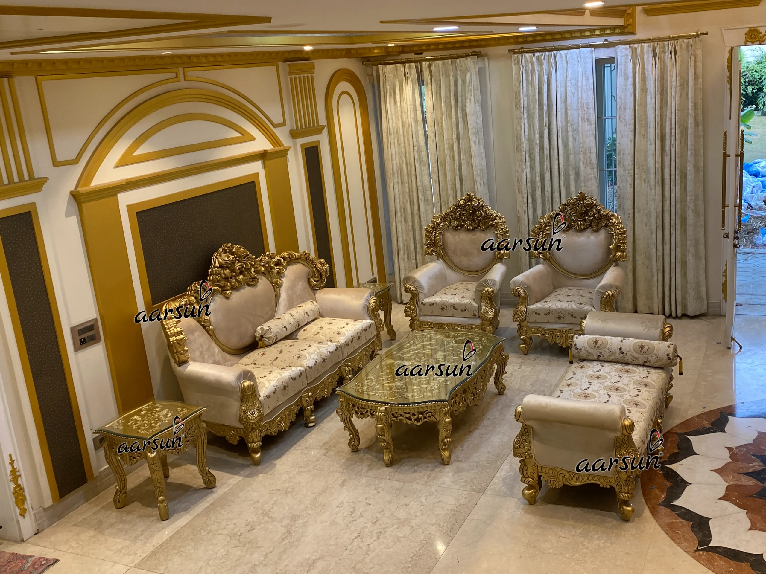 Latest Antique Style Maharaja Sofa Set view 6