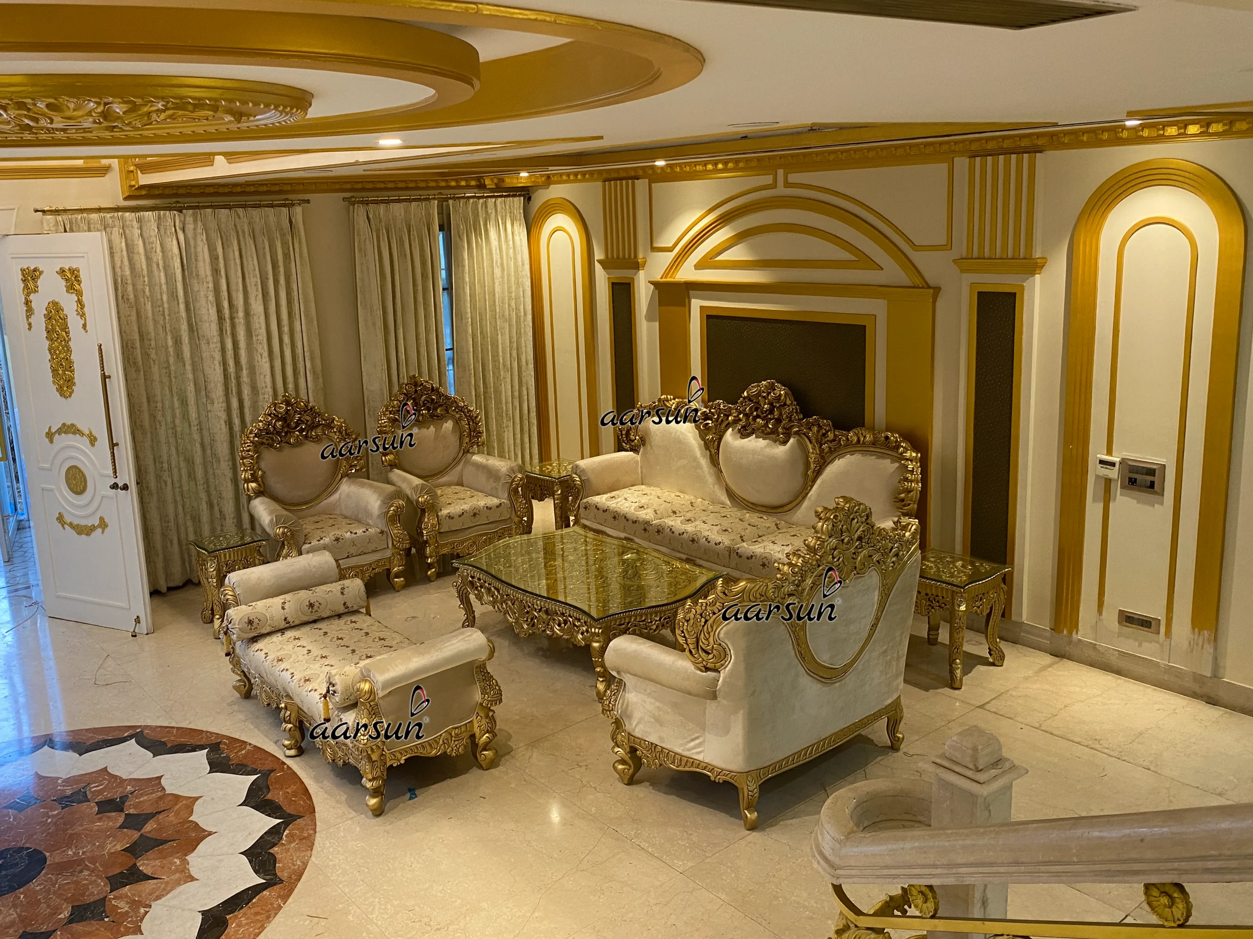 Latest Antique Style Maharaja Sofa Set view 7