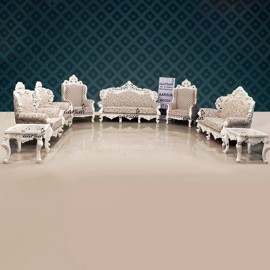 Luxurious Off-White Sofa Set Double Carved YT-549 view 6