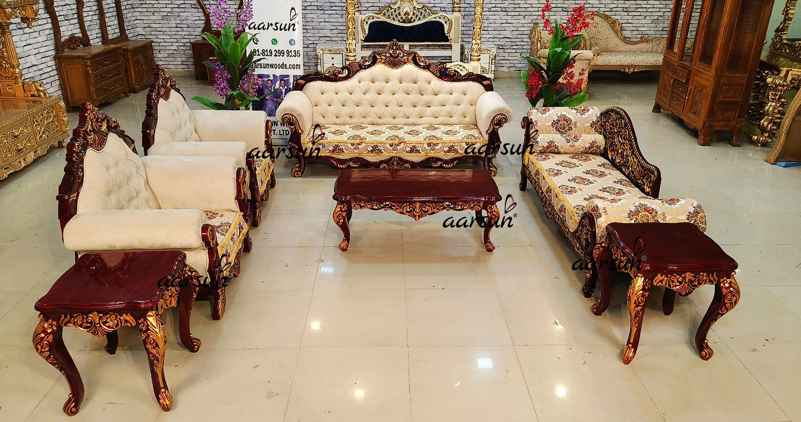 Luxurious Wooden Sofa Set NT-29 view 3