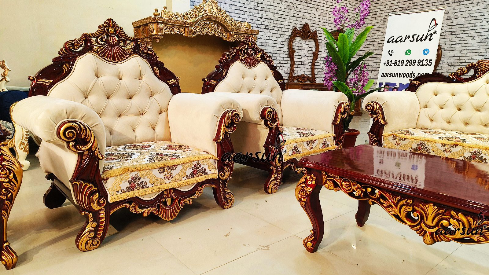 Luxurious Wooden Sofa Set NT-29 view 4