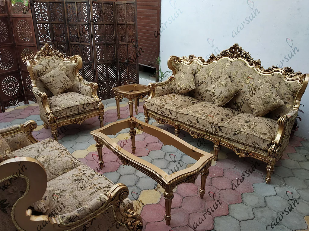 Luxurious Wooden Sofa Set for Living Room YT-96 view 4