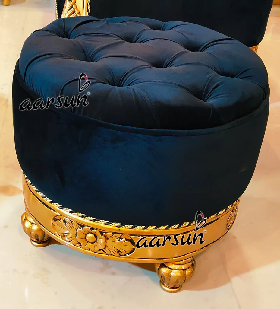 Luxury Chesterfield Sofa in Black & Gold YT-348 view 6