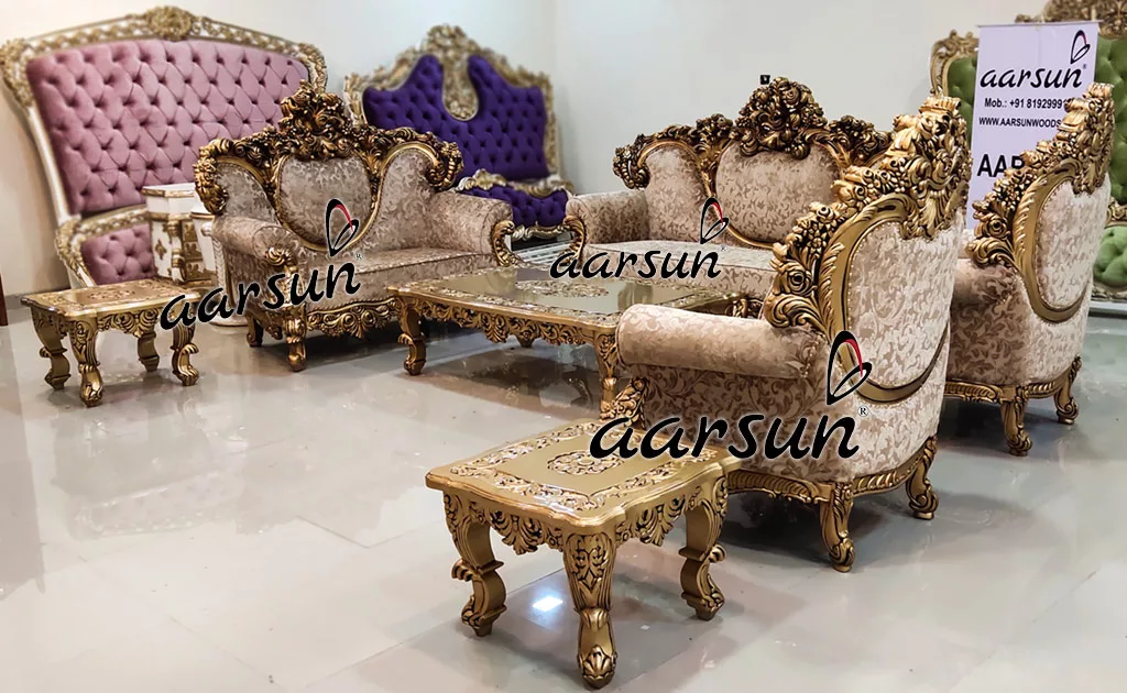 Luxury Sofa Set in Gold Finish YT-292(A) view 4