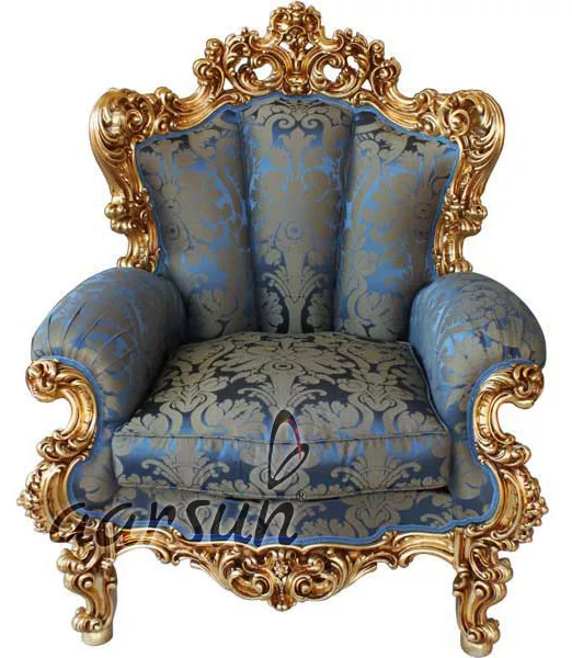 Luxury Sofa Set teak wood in gold finish SF-0003 view 3