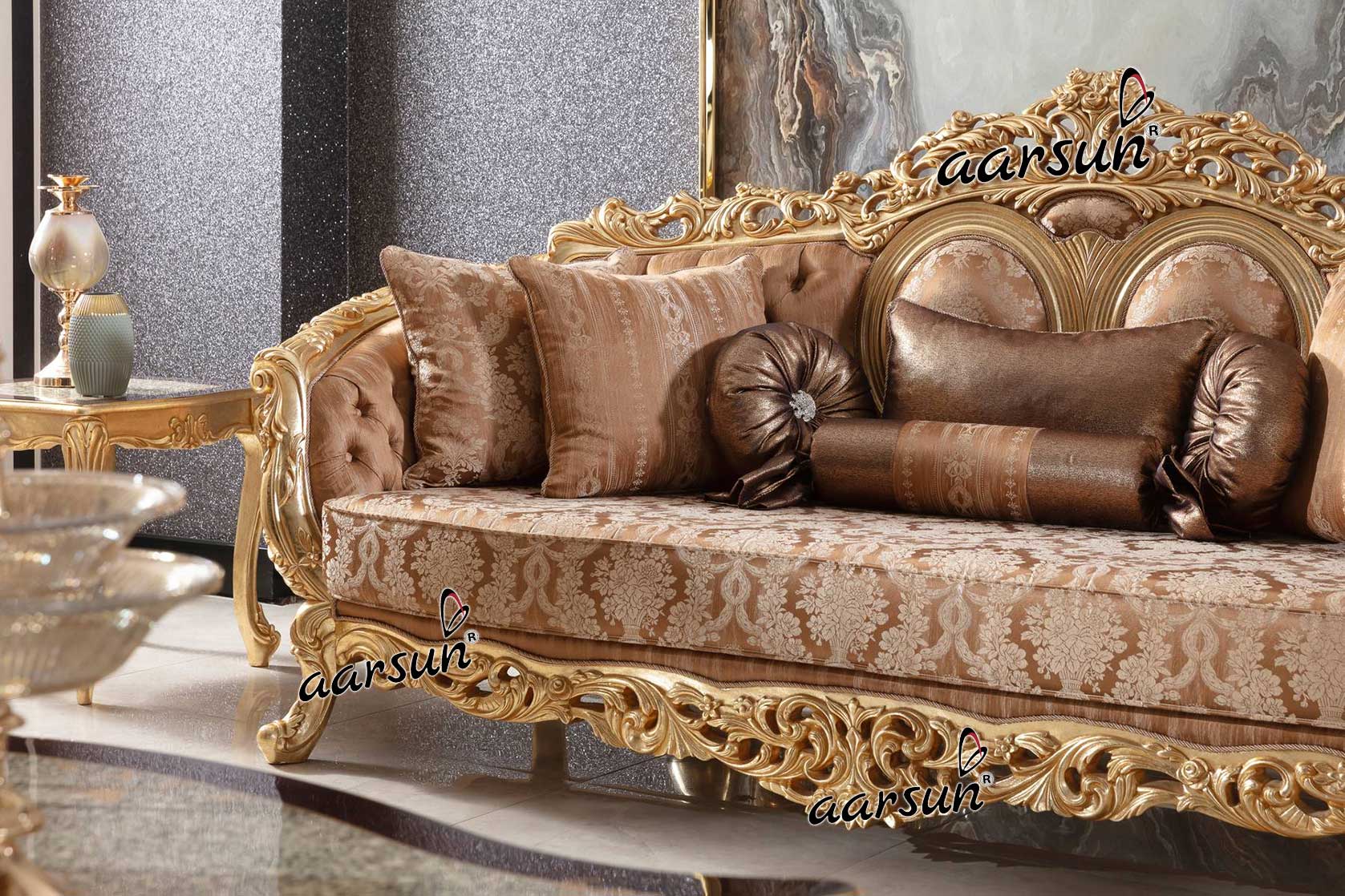 Maharaja Gold Polish Sofa Set view 3