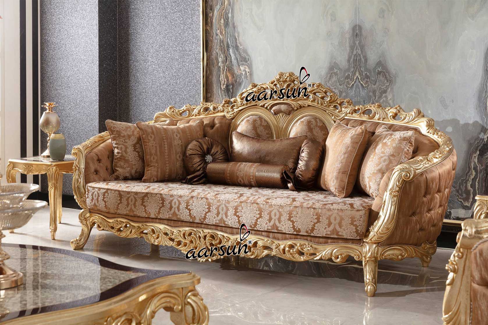 Maharaja Gold Polish Sofa Set view 4