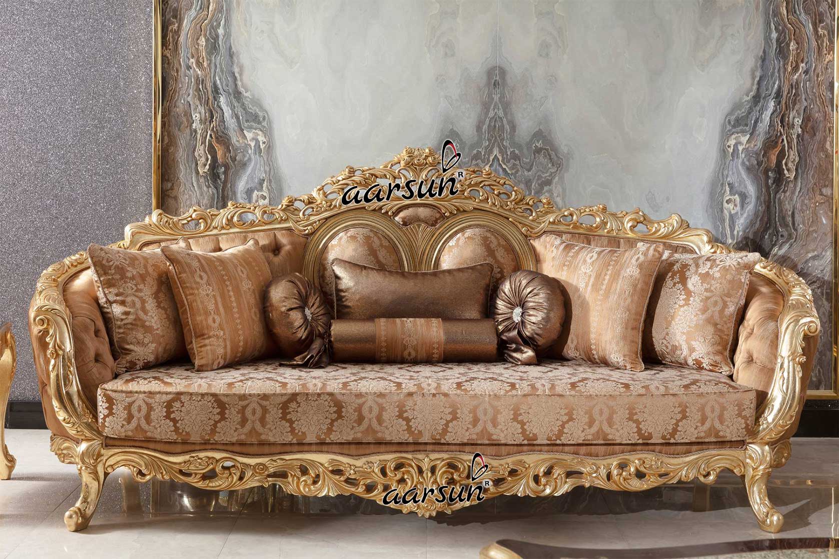 Maharaja Gold Polish Sofa Set view 5