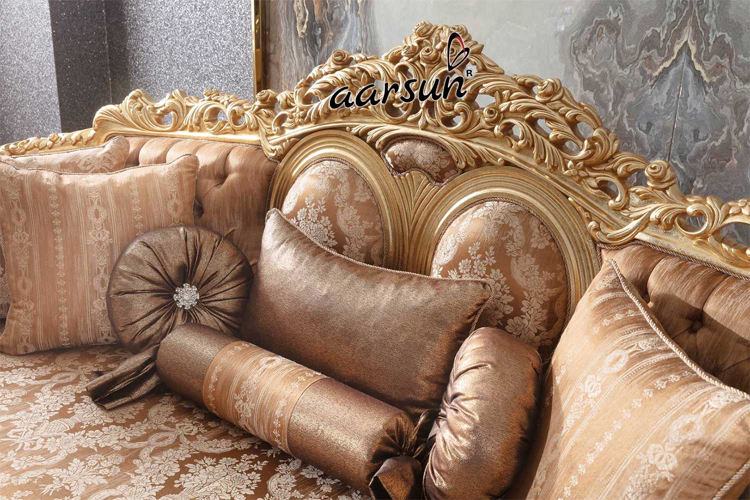 Maharaja Gold Polish Sofa Set view 6