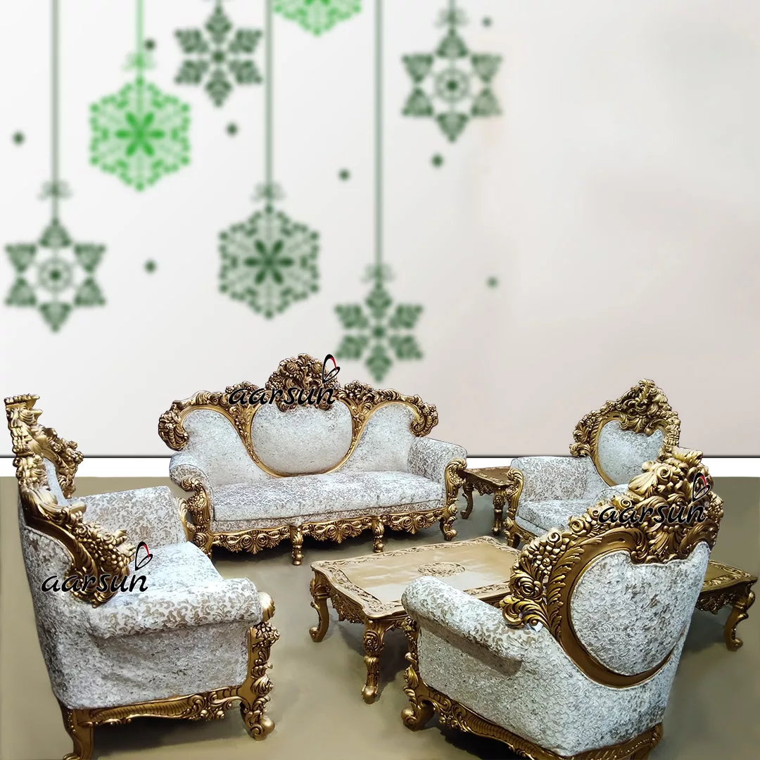 Maharaja Sofa Set 7 Seater Teak Wood YT-51 view 11
