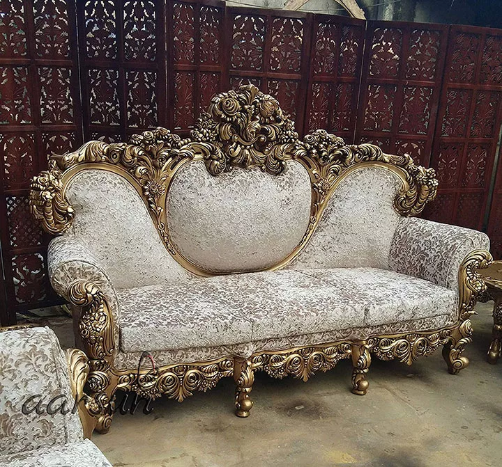 Maharaja Sofa Set 7 Seater Teak Wood YT-51 view 3