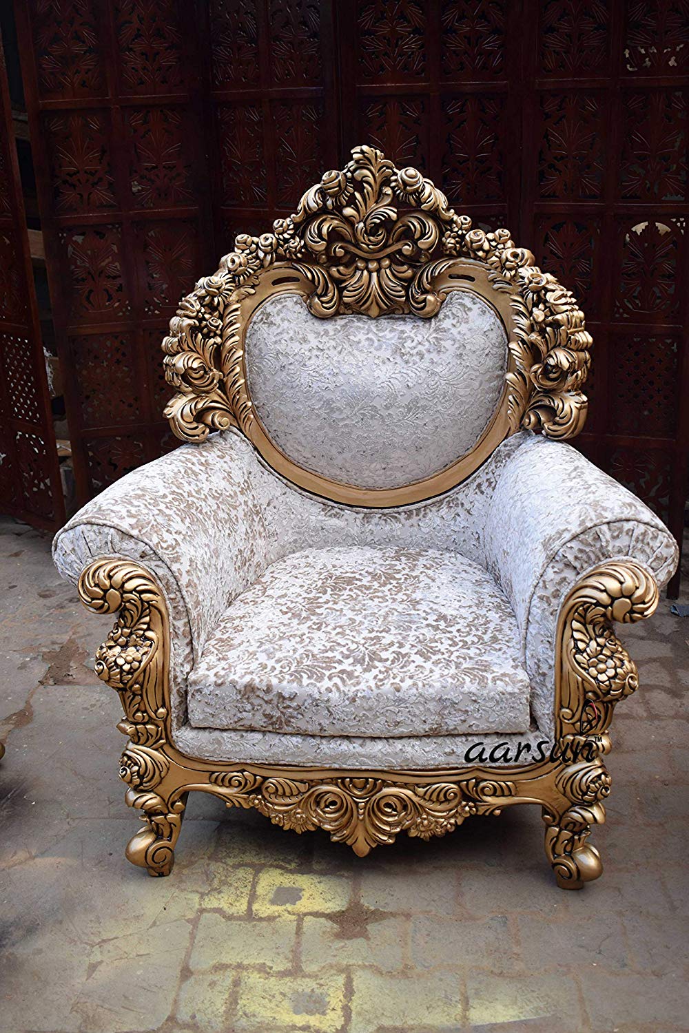 Maharaja Sofa Set 7 Seater Teak Wood YT-51 view 8